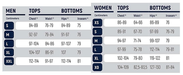 Babolat Apparel sizes